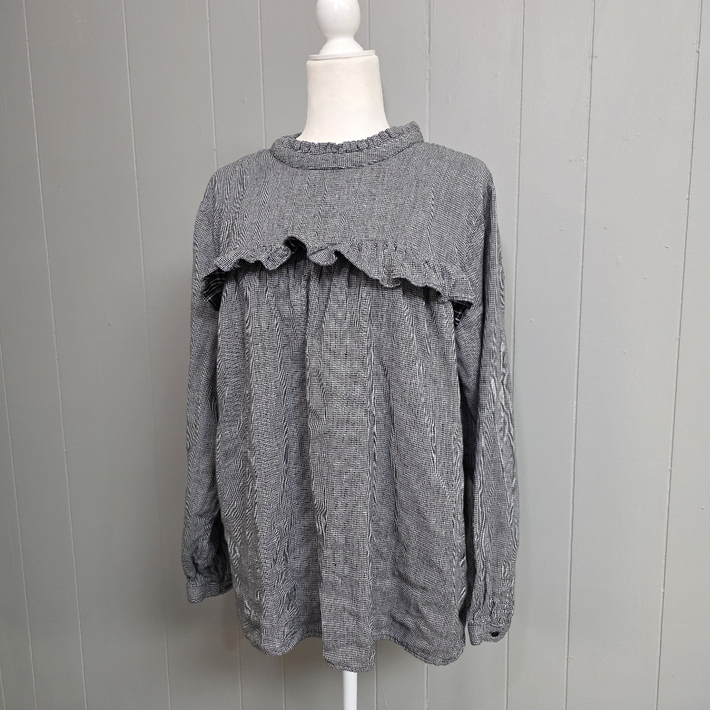 Simply Be Long Sleeve Ruffle Blouse - Picture 3 of 12